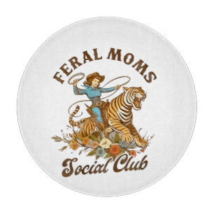 Planche À Découper Feral Mom Social Club Funny Retro Boho Cowgirl