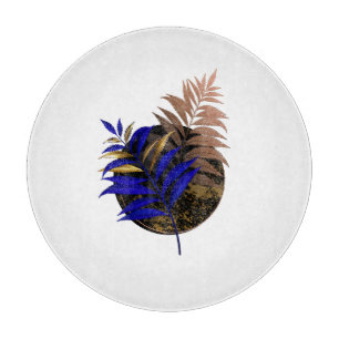 Planche À Découper Ferme bleue sur cercle noir