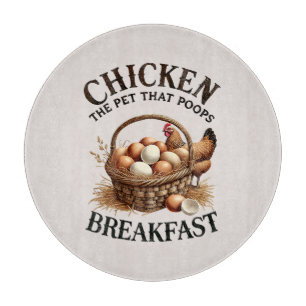 Planche À Découper Ferme d'art de mots de caca de poulet drôle