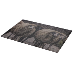 Planche À Découper Ferme de ferme de campagne rustique troupeau de mo