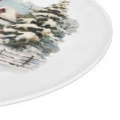 Planche À Découper Ferme de Noël rustique de petite ville (Coin)