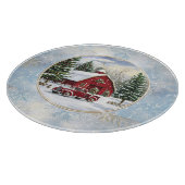 Planche À Découper Ferme d'hiver de Noël (Coin)