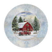 Planche À Découper Ferme d'hiver de Noël (Devant)