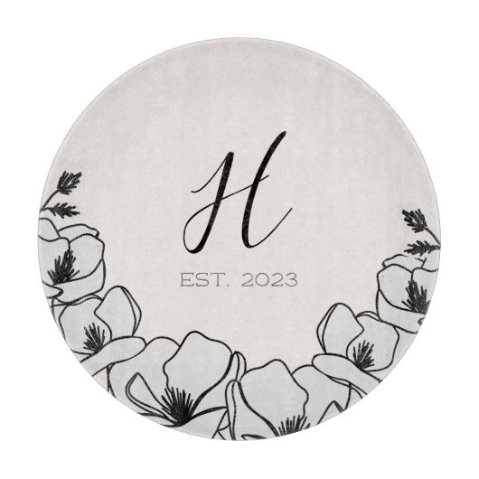 Planche À Découper Ferme Magnolia Fleur sur mesure Année de création (Devant)