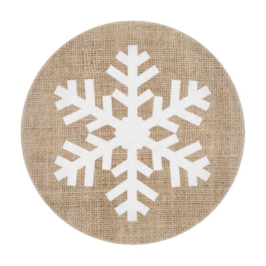 Planche À Découper Ferme moderne Noël Flambeau de neige Rustique Burl (Devant)