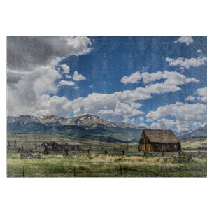 Planche À Découper Fermes   Ferme au-dessous des montagnes du Colorad
