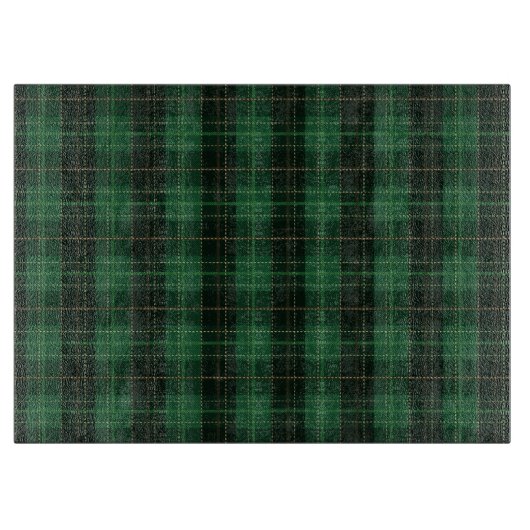 Planche À Découper Festif Vert hiver Noël Plaid Motif (Devant)