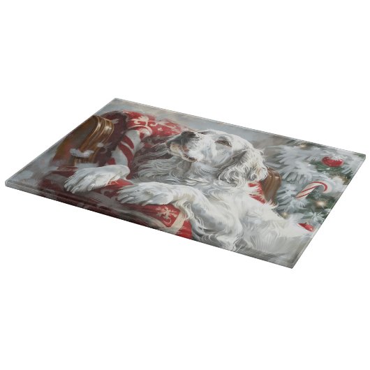 Planche À Découper Festive de Noël de Chien Setter anglais (Coin)