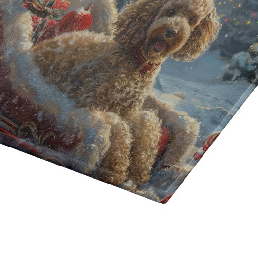 Planche À Découper Festive de Noël du chien de caniche (Coin)