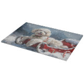 Planche À Découper Festive de Noël du chien de caniche (Coin)