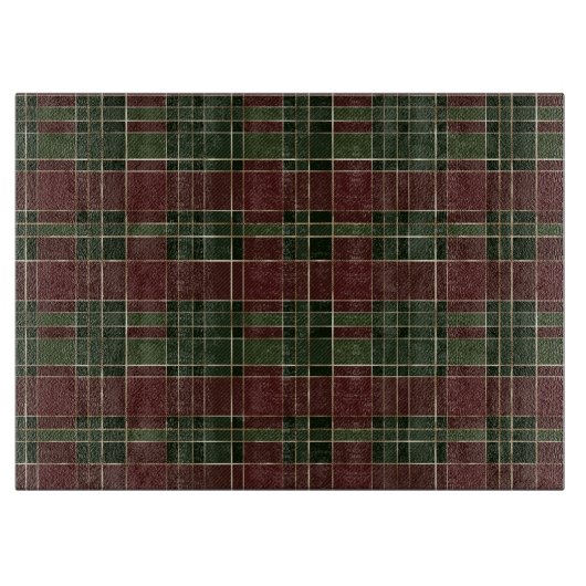 Planche À Découper Festive Rouge, Vert et Or Cosy Noël Plaid (Devant)