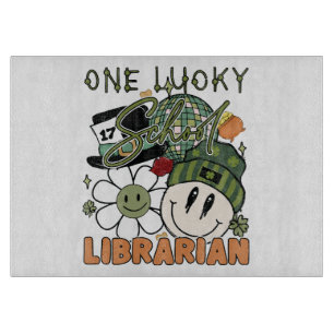 Planche À Découper Fête de la Saint-Patrick Bibliothécaire Chanceux