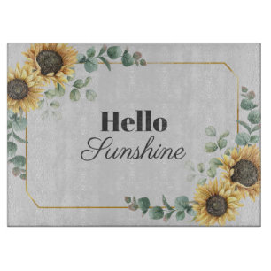 Planche À Découper Fête de mariage floral avec tournesol d'eucalyptus