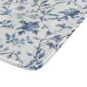 Planche À Découper Fête de Mariage Floral Blanc Bleu (Coin)
