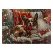 Planche À Découper Fête de Noël de chien de Papillon (Devant)