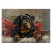 Planche À Découper Fête de Noël de chien Rottweiler (Devant)