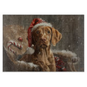Planche À Découper Fête de Noël de Chien Vizsla (Devant)