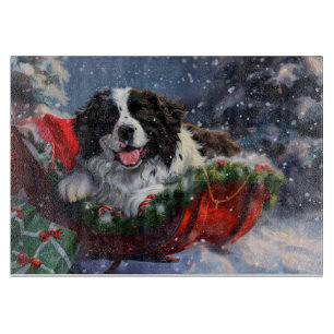 Planche À Découper Fête de Noël des chiens de Terre-Neuve