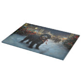 Planche À Découper Fête de Noël des chiens d'eau portugais (Coin)