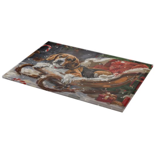 Planche À Découper Fête de Noël du chien beagle (Coin)