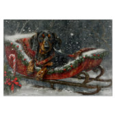Planche À Découper Fête de Noël du chien Dachshund (Devant)