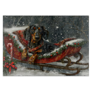 Planche À Découper Fête de Noël du chien Dachshund