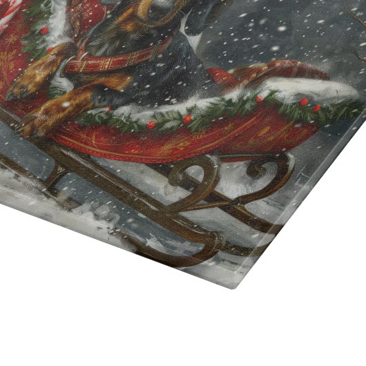 Planche À Découper Fête de Noël du chien Dachshund (Coin)