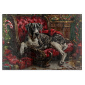 Planche À Découper Fête de Noël du chien Danse (Devant)