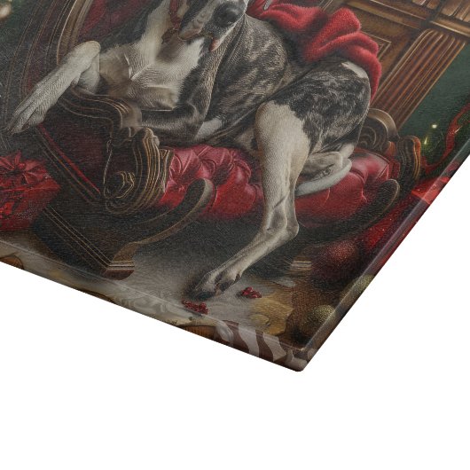 Planche À Découper Fête de Noël du chien Danse (Coin)