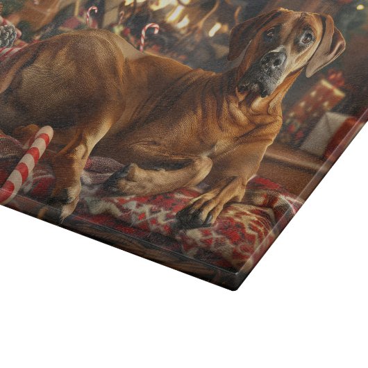 Planche À Découper Fête de Noël du chien de Rhodesian Ridgeback (Coin)