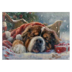 Planche À Découper Fête de Noël du chien Mastiff Tibétain