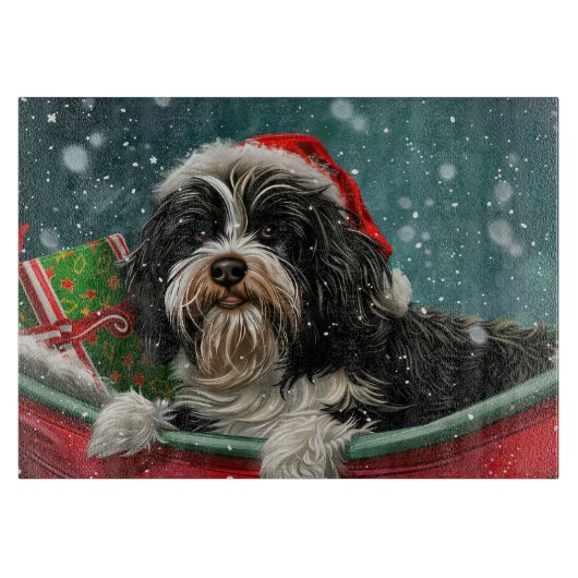 Planche À Découper Fête de Noël du chien tibétain Terrier (Devant)