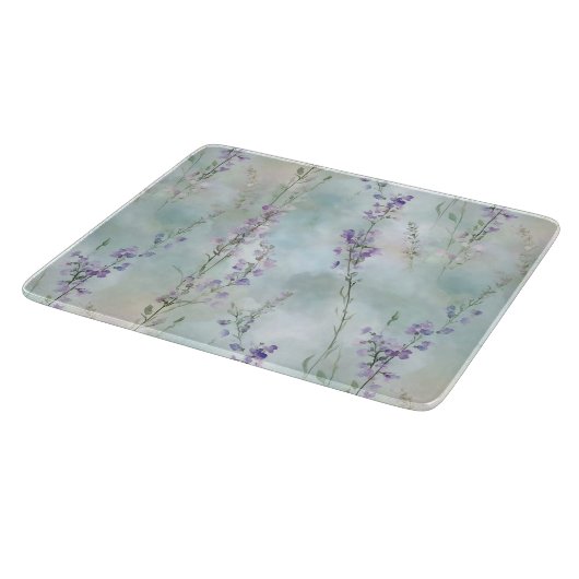 Planche À Découper Fête des mariées Romantique Plutôt Violet Fleurs (Coin)