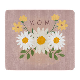 Planche À Découper Fête des mères de maman personnalisée en verre