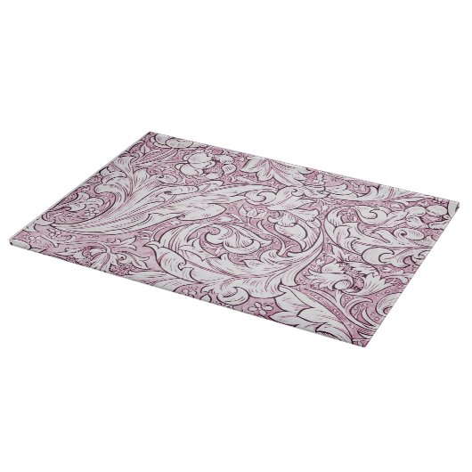 Planche À Découper Feuillage baroque orné rose (Coin)