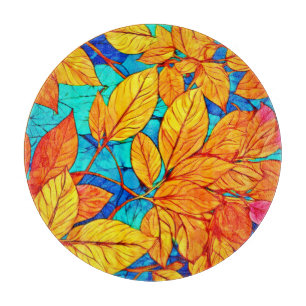 Planche À Découper Feuillage d'automne doré : Peinture de feuilles br