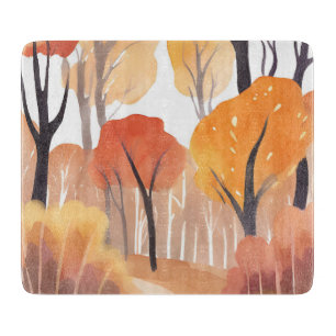Planche À Découper Feuillage d'automne forêt aquarelle feuilles