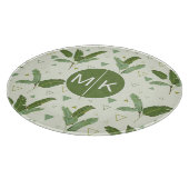 Planche À Découper Feuille de banane avec le monogramme des triangles (Coin)