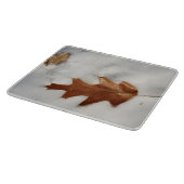 Planche À Découper feuille de chêne sur la neige (Coin)