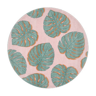 Planche À Découper Feuille de Monstera : Motif Vintage tropical