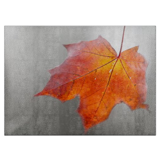Planche À Découper Feuille d'érable rouge - Automne mystique (Devant)