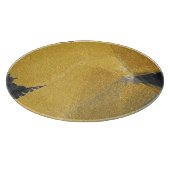 Planche À Découper Feuille d'or, conception noire abstraite (Coin)