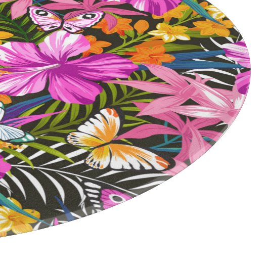 Planche À Découper Feuille et fleurs tropicaux (Coin)