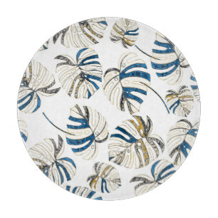 Planche À Découper Feuille tropicale colorée, motif moderne.