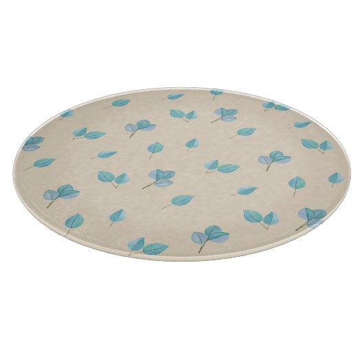 Planche À Découper Feuilles branchés d'Eucalyptus sur crème au beurre (Coin)