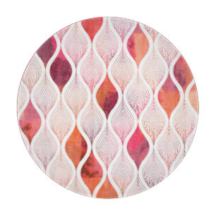 Planche À Découper Feuilles d'aquarelle modernes, motif sans couture.