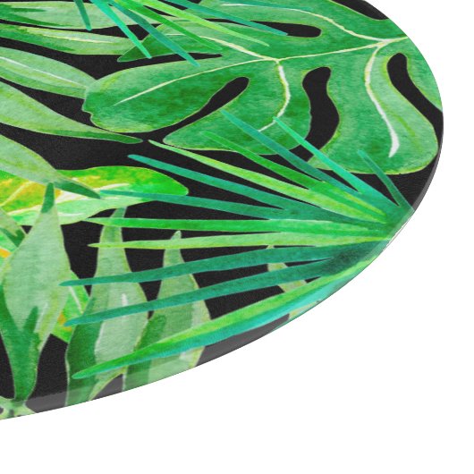 Planche À Découper Feuilles d'aquarelle tropicale : Élégance transpar (Coin)