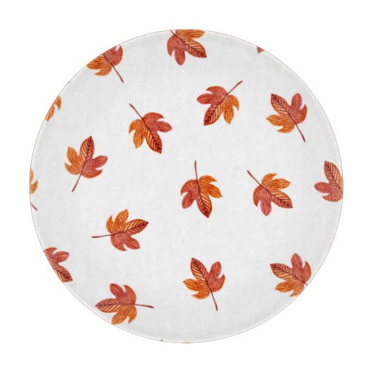 Planche À Découper Feuilles d'automne aquarelle main tirée (Devant)