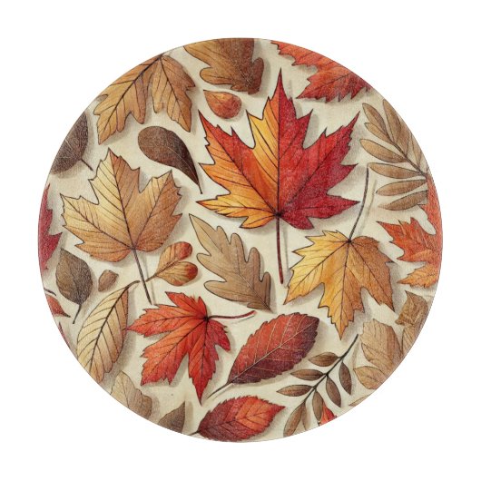 Planche À Découper feuilles d'automne classiques (Devant)