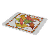 Planche À Découper Feuilles d'automne colorées Verre Citrouille d'aut (Coin)